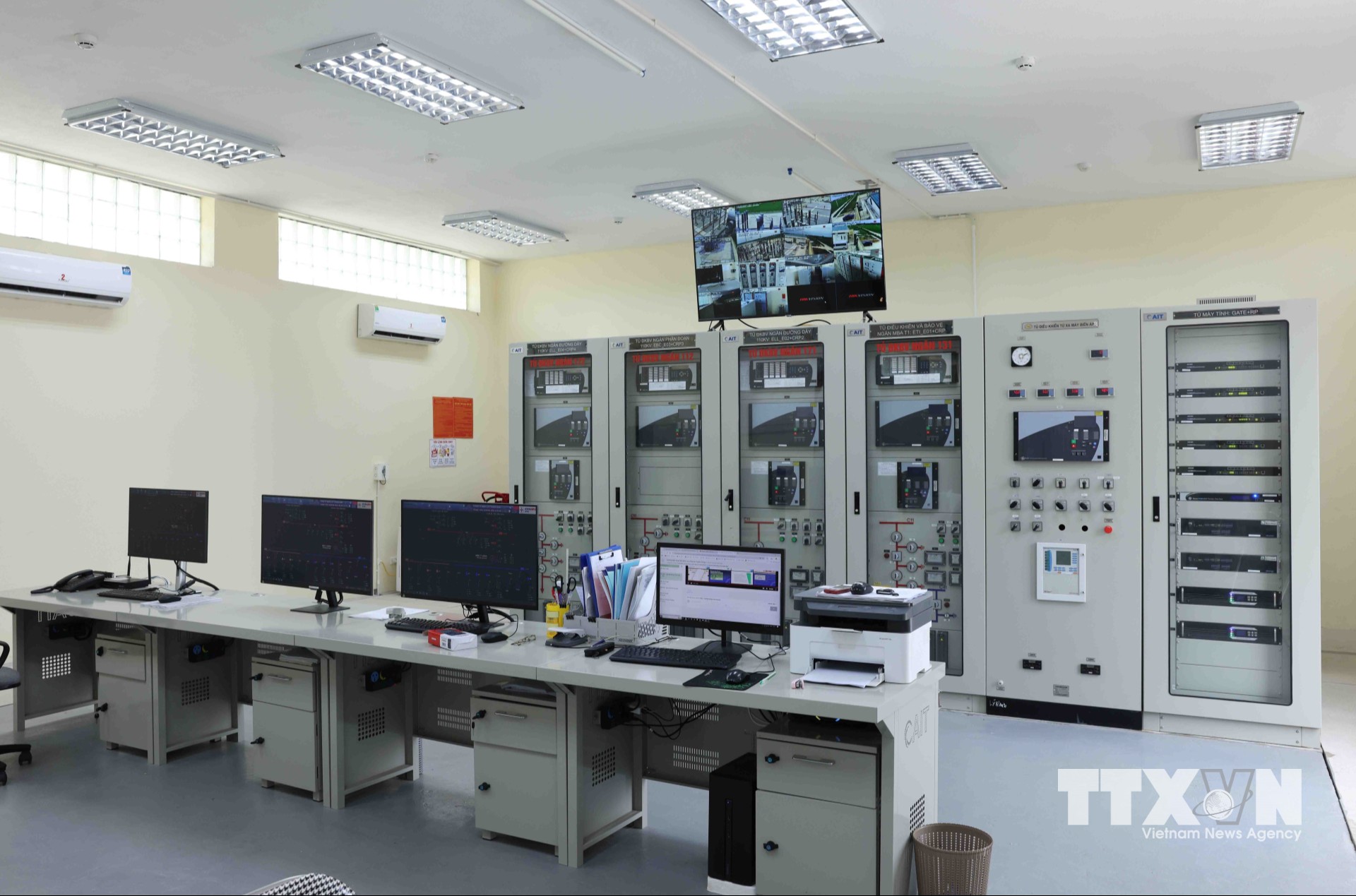 Trạm biến áp 110Kv Hoằng Hoá 2, xã Hoằng Ngọc, huyện Hoằng Hoá, tỉnh Thanh Hoá, vận hành theo phương thức không người trực. (Ảnh: Vũ Sinh/TTXVN)